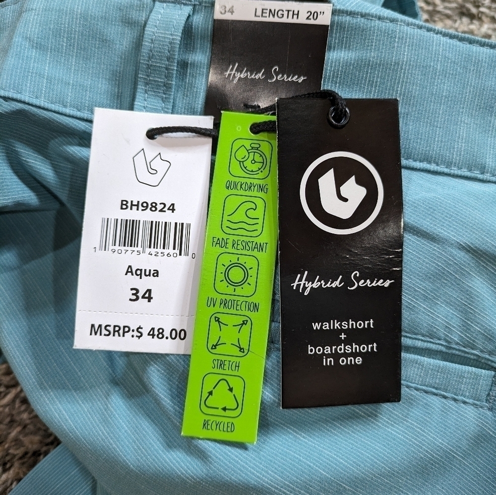 NWT Burnside blue two-in-one walk & board short 34 - Picture 9 of 11
